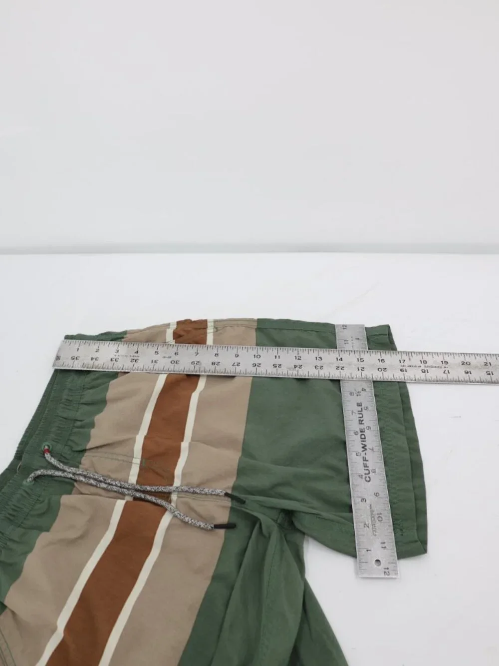 Katin Swim Trunks Mens Small Mesh Lined Striped Nylon Drawstring Elastic Waist